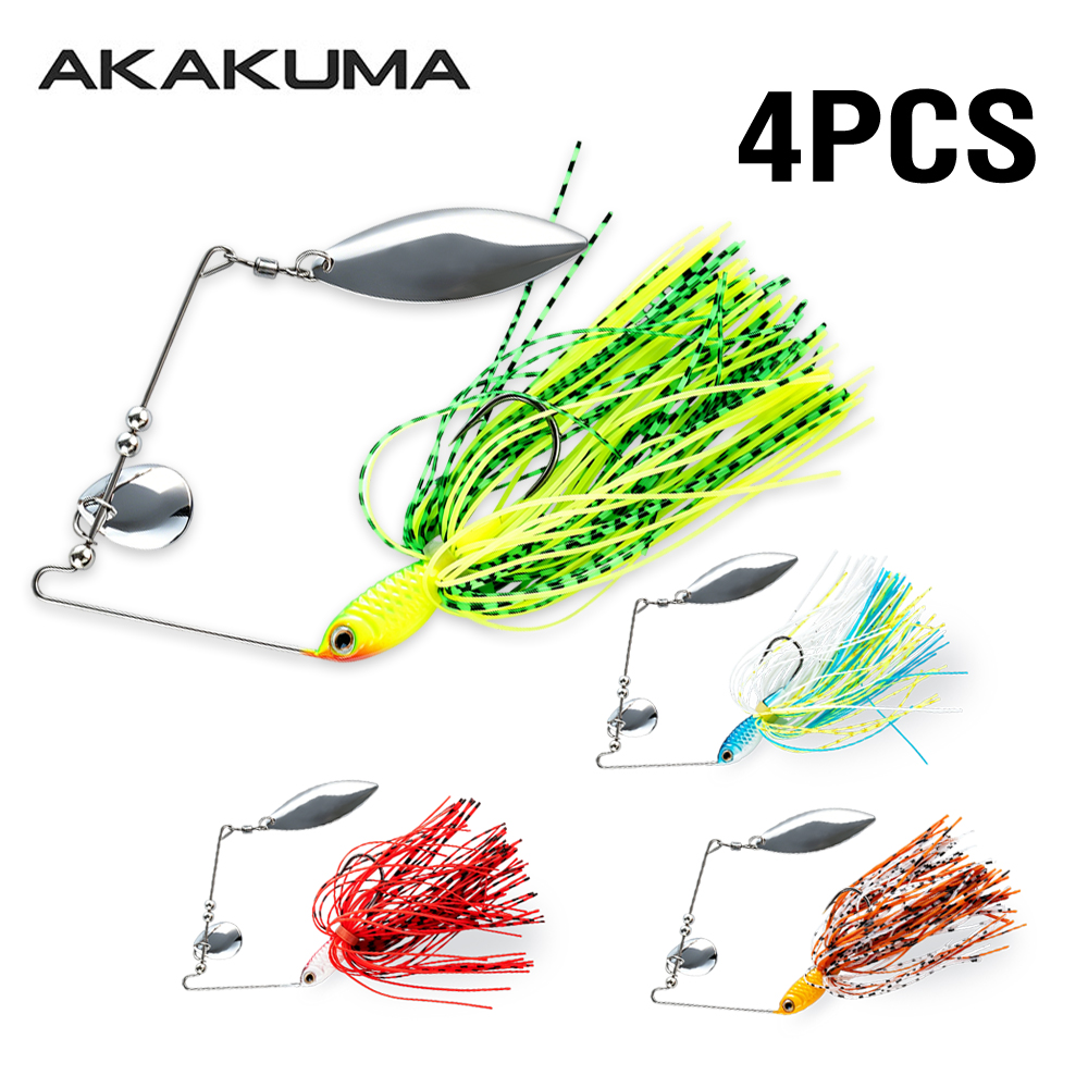 Fishing Lure Blade Bait - 4 pz. Spinnerbait da 18g con